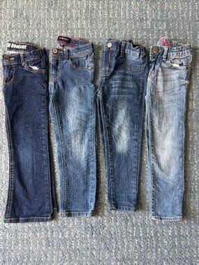 Assorted Brands Denim Jeans Collection, girls size 4/4t, sold as a LOT